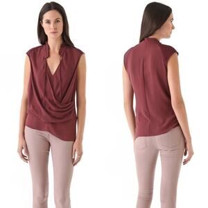 Helmut Lang Surplice Wrap Front Blouse Size P